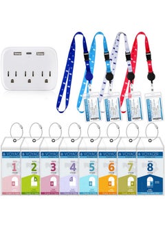 Saintrygo 13 Pcs Carnival Cruise Essentials 2024 Cruise Accessories Include 4 Cruise Lanyards For Ship Cards With Id Badge Holders 8 Pcs Cruise Luggage Tags 1 Cruise Power Strip(Colorful 3 3Prong Plug)  - Image 1
