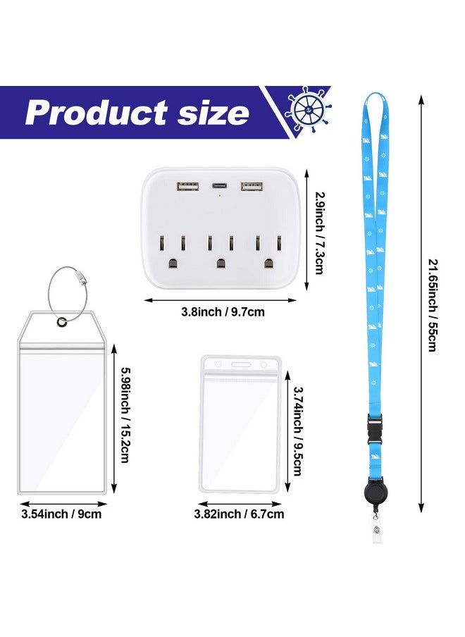 Saintrygo 13 Pcs Carnival Cruise Essentials 2024 Cruise Accessories Include 4 Cruise Lanyards For Ship Cards With Id Badge Holders 8 Pcs Cruise Luggage Tags 1 Cruise Power Strip(Colorful 3 3Prong Plug)  - Image 3