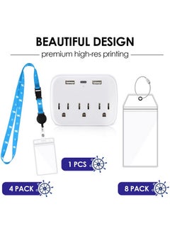 Saintrygo 13 Pcs Carnival Cruise Essentials 2024 Cruise Accessories Include 4 Cruise Lanyards For Ship Cards With Id Badge Holders 8 Pcs Cruise Luggage Tags 1 Cruise Power Strip(Colorful 3 3Prong Plug)  - Image 4