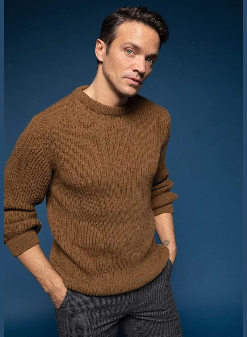 DeFacto Man Slim Fit Crew Neck Long Sleeve Tricot Pullover