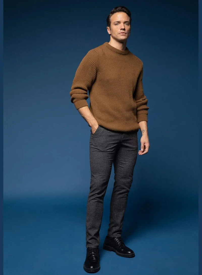 DeFacto Man Slim Fit Crew Neck Long Sleeve Tricot Pullover