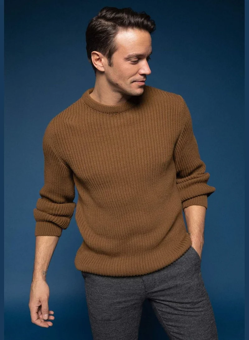 DeFacto Man Slim Fit Crew Neck Long Sleeve Tricot Pullover