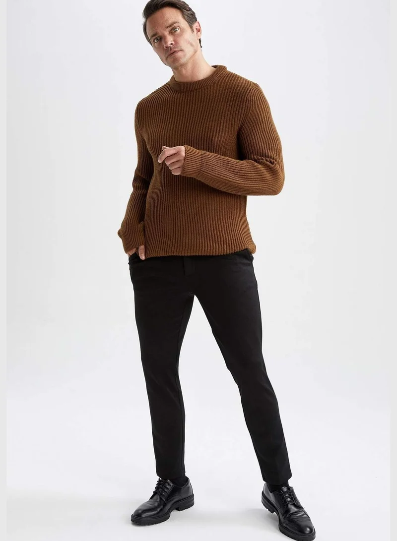 DeFacto Man Slim Fit Crew Neck Long Sleeve Tricot Pullover
