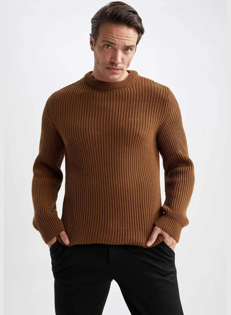 DeFacto Man Slim Fit Crew Neck Long Sleeve Tricot Pullover