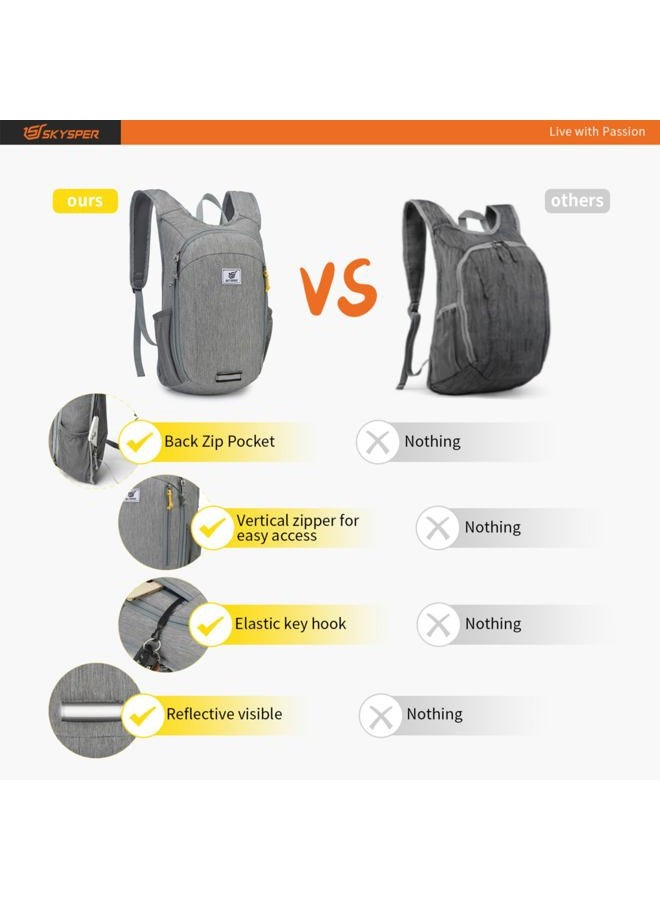 SKYSPER Foldable Backpack, 15 L, Ultralight Hiking Backpack, Small Backpack, Travel Backpack for Hiking, Travel, Cycling - Image 5