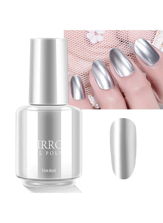 U-Shinein Mirror Silver, Platinum Glitter Shiny Style Sparkle Glitter Nail Polish for DIY or Professional Nail Art Manicure 8ml  - Image 4