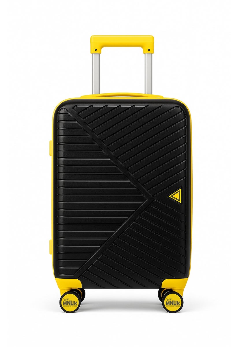 MNUK VIATOR PREMIE 20inch Luggage| Polypropylene (PP) Hardside Luggage Trolley|Double 360Â° 4 Wheeler & Anti-theft Zipper| Cabin-20 Inch |BLACK - Image 1