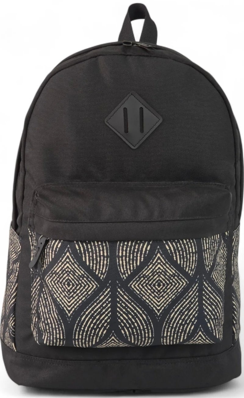 Force laptop backpack 15.6-inch Black color with Diamond Leaf Pattern Echo Leaf - Image 1