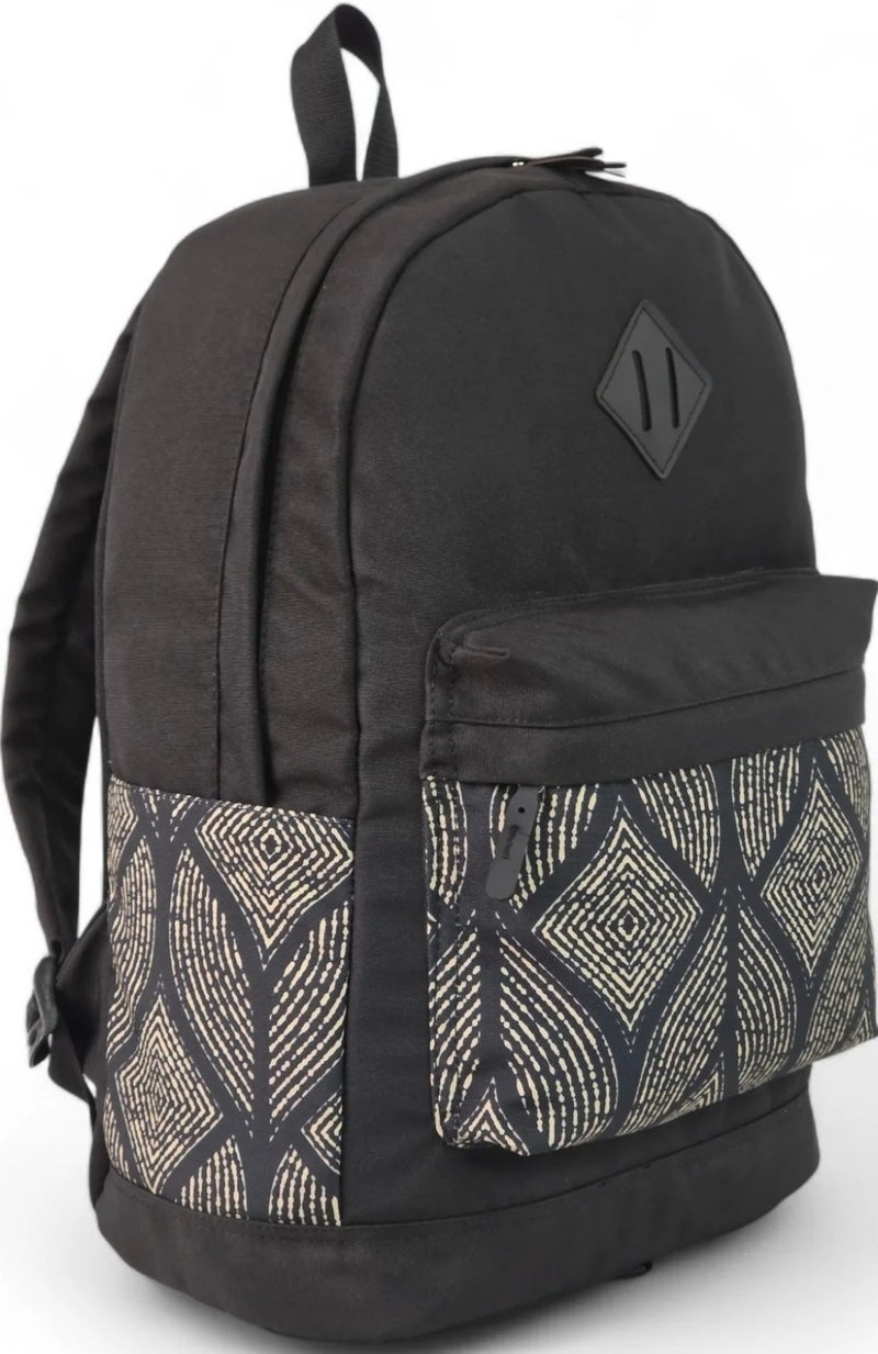 Force laptop backpack 15.6-inch Black color with Diamond Leaf Pattern Echo Leaf - Image 2
