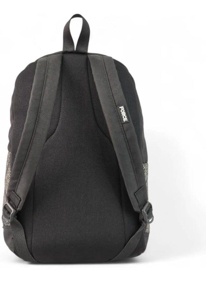 Force laptop backpack 15.6-inch Black color with Diamond Leaf Pattern Echo Leaf - Image 5