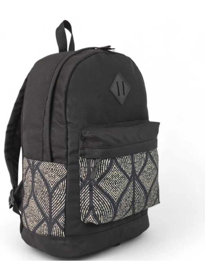 Force laptop backpack 15.6-inch Black color with Diamond Leaf Pattern Echo Leaf - Image 4