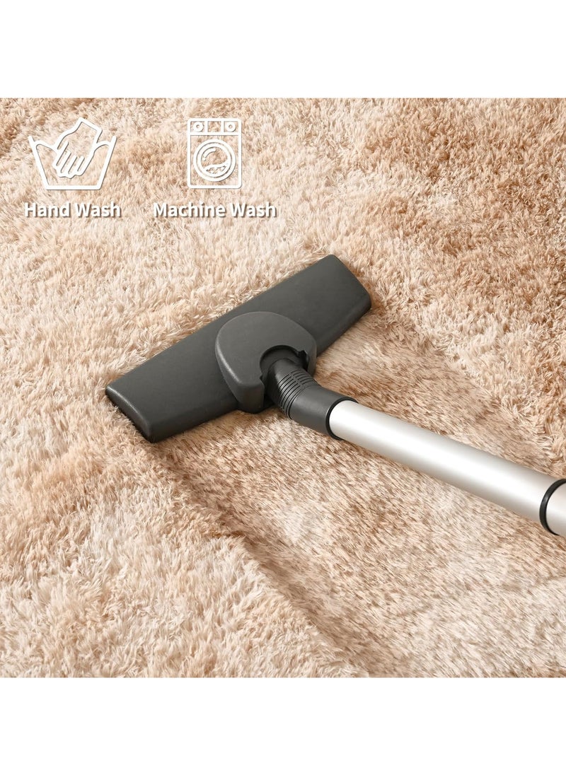 AUTOYSUR - Rugs For Living Room,Soft Fluffy Area Rug Bedroom Living Room Shaggy Washable Anti-Skid Comfortable Large Rugs Indoor Modern Home Decor Floor Carpet (Beige) - Image 1