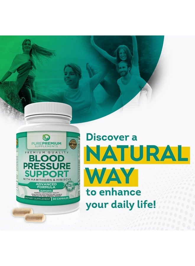 PUREPREMIUM SUPPLEMENTS مكملات ضغط الدم من بيور بريموم مع توت الزعرور والهيبسكوس - أكسيد النيتريك لدعم ضغط الدم الطبيعي مع فيتامين ب12 - مكملات الثوم لأكسيد النيتريك الطبيعي - 90 كبسولة - Image 4