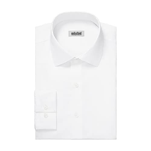 Kenneth Cole Unlisted mens Slim Fit Solid Dress Shirt, White, 16 -16.5 Neck 34 -35 Sleeve US - Image 3