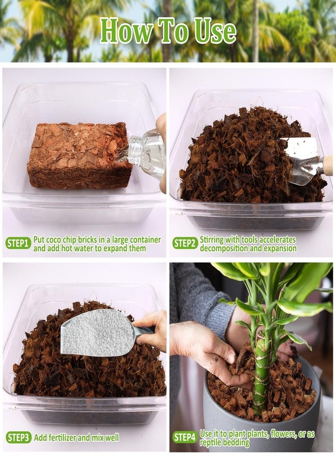 Riare Coco Chips Substrate for Plants High Expansion Coconut Substrate Coco Husk Mulch for Garden Flowers, Herbs, Planting (2) - Image 4