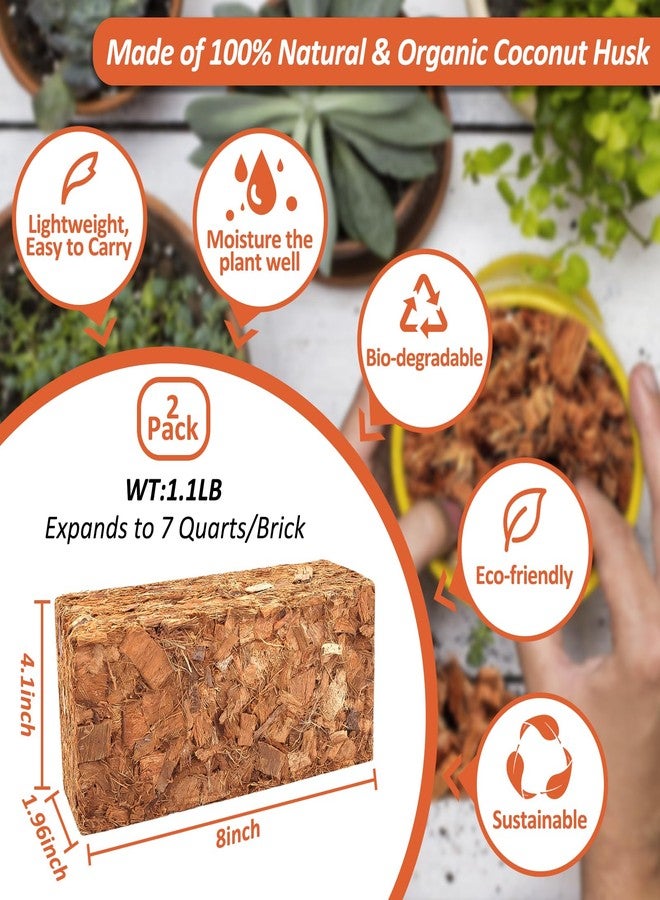 Riare Coco Chips Substrate for Plants High Expansion Coconut Substrate Coco Husk Mulch for Garden Flowers, Herbs, Planting (2) - Image 2