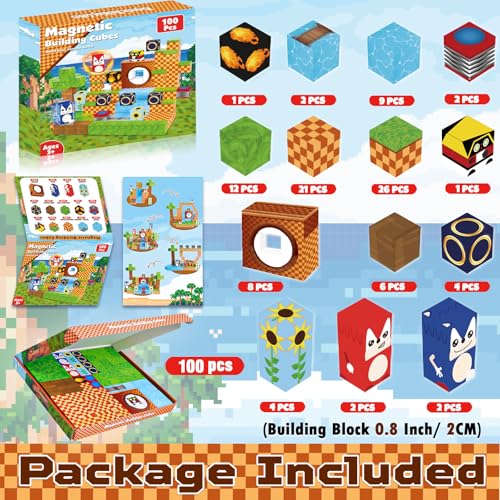 Annexfun Magnetic Blocks 100PCS Building Blocks Toys for Montessori Toddler Christmas Birthday Gifts STEM Sensory Toys for 3 4 5 6 7 8 9 10 Year Old Boys and Girls - Image 5