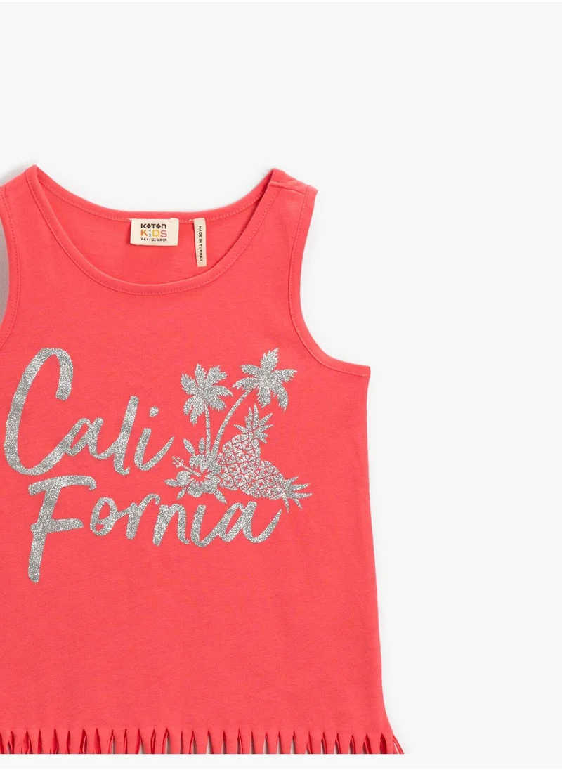 كوتون Tasseled Printed Tanktop Cotton