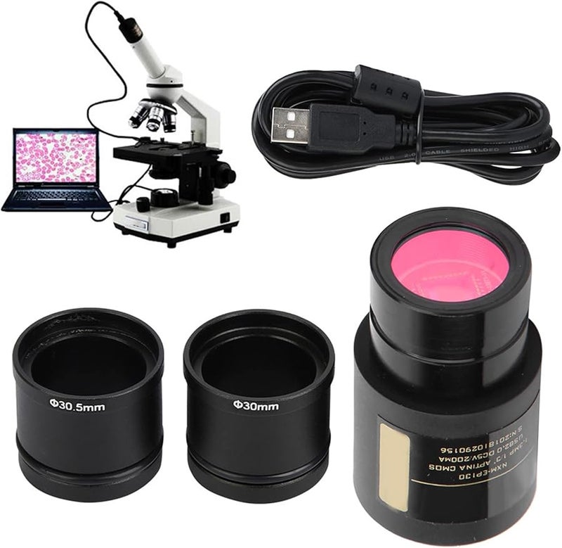 1 3MP USB 2 0 Microscope Electronic Eyepiece with Two Adapter Rings for 23 2MM 30 0MM 30 5MM Microscopes - Image 2