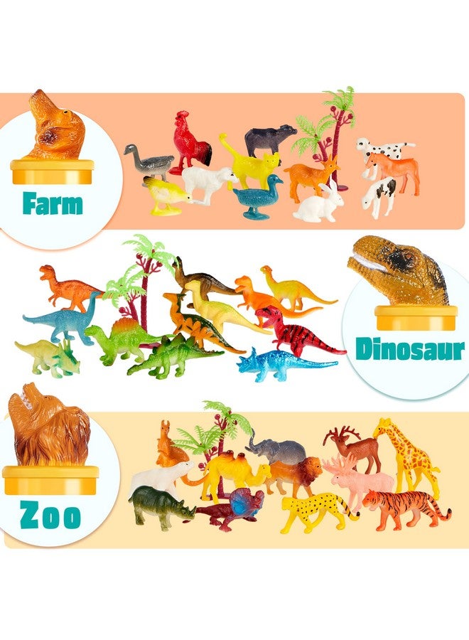 JOYIN 69 Pcs Small Animal Figures, Mini Jungle Toy Set with Sensory Bin, Realistic Wild Forest Playset, Zoo, Ocean, Farm Animals Figurines, Dinosaur Party Favors, Gifts for Boys and Girls, Kids 3-5 - Image 2