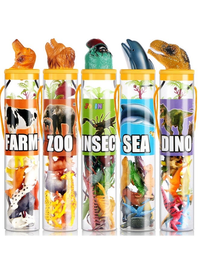 JOYIN 69 Pcs Small Animal Figures, Mini Jungle Toy Set with Sensory Bin, Realistic Wild Forest Playset, Zoo, Ocean, Farm Animals Figurines, Dinosaur Party Favors, Gifts for Boys and Girls, Kids 3-5 - Image 1
