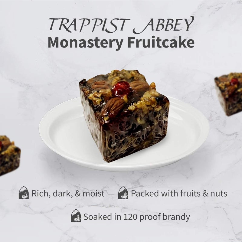 Trappist Abbey Monastery 1-Pound Fruitcake - Moist & Rich Christmas Cake with Candied Fruits & Nuts - Image 2
