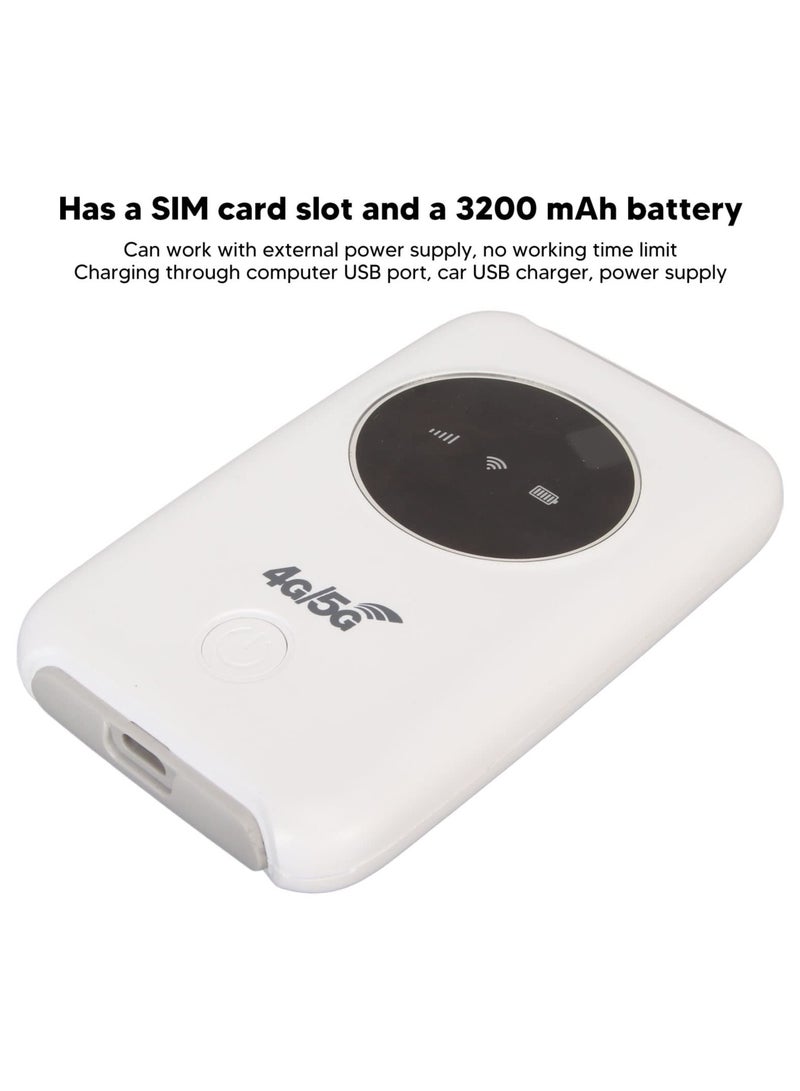 SYOSI 4G LTE USB WiFi Modem Router with SIM Card Slot, Unlocked 5G WiFi Hotspot Device, 300Mbps Mobile Router Built in 3200MAh Battery, Supports 10 Devices, for Outdoor Live  - Image 5