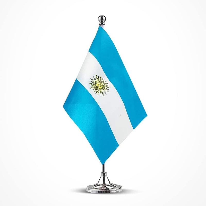 mflagperft Argentina Flag Argentine Flags, Small Mini Argentine Desk Flag, Used for Table Office Classroom Home Patriotic Events Decorations - Image 1