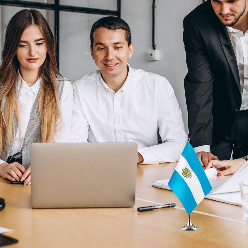 mflagperft Argentina Flag Argentine Flags, Small Mini Argentine Desk Flag, Used for Table Office Classroom Home Patriotic Events Decorations - Image 4