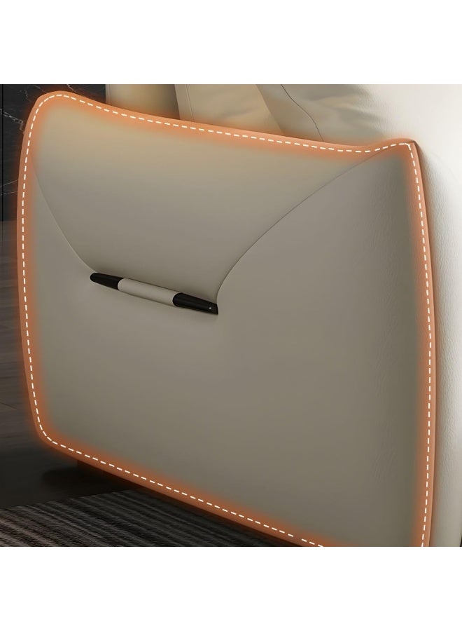 Zayn comforts Modern Faux Leather 4-Piece L-Shape Tufted Sectional Sofa Set (Cream, Right) - Image 3