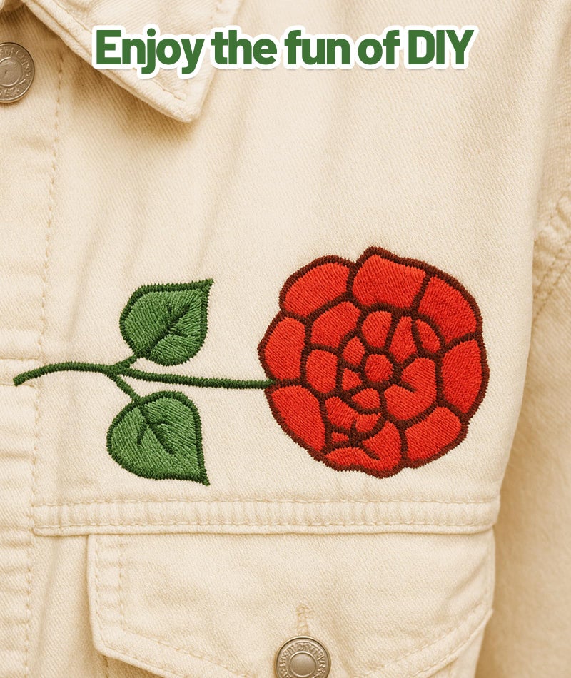 RupeeRise Embroidery Stickers for Stitching, Easy to Use for Beginners, Adhesive Backing for Fabric Decoration and Handmade Gifts, Water Soluble Paper for Embroidery, DIY Floral and Leaf Designs - Image 5