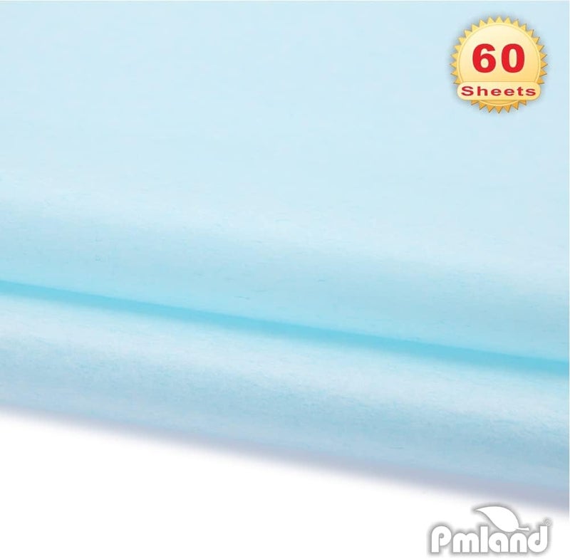 PMLAND Gift Wrapping Tissue Paper - Light Blue Color - 20 Inches x 26 Inches 60 Sheets - Image 3