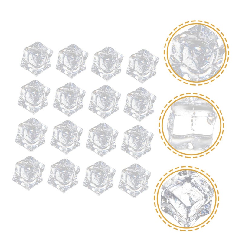 Clear Acrylic Fake Ice Cubes 100pcs Transparent 2x2x2cm Realistic Decorative Photo Props - Image 5