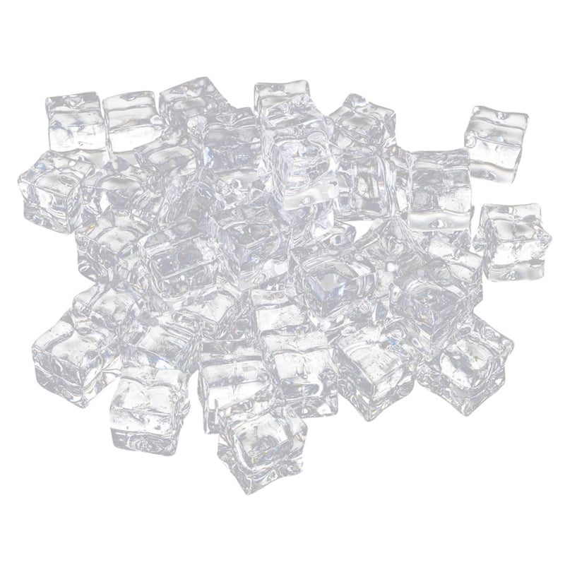 Clear Acrylic Fake Ice Cubes 100pcs Transparent 2x2x2cm Realistic Decorative Photo Props - Image 2