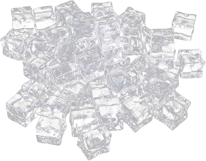 Clear Acrylic Fake Ice Cubes 100pcs Transparent 2x2x2cm Realistic Decorative Photo Props - Image 1