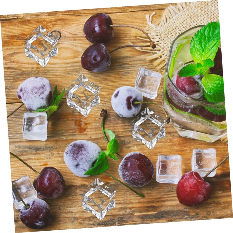 Clear Acrylic Fake Ice Cubes 100pcs Transparent 2x2x2cm Realistic Decorative Photo Props - Image 4