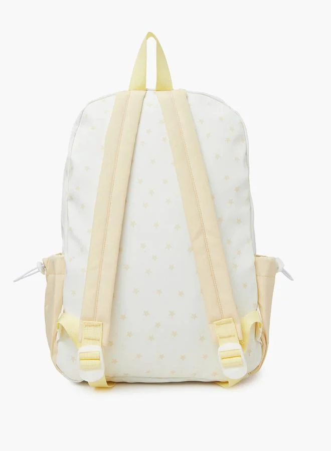 Styli Girls Yellow Star Print Casual Backpack