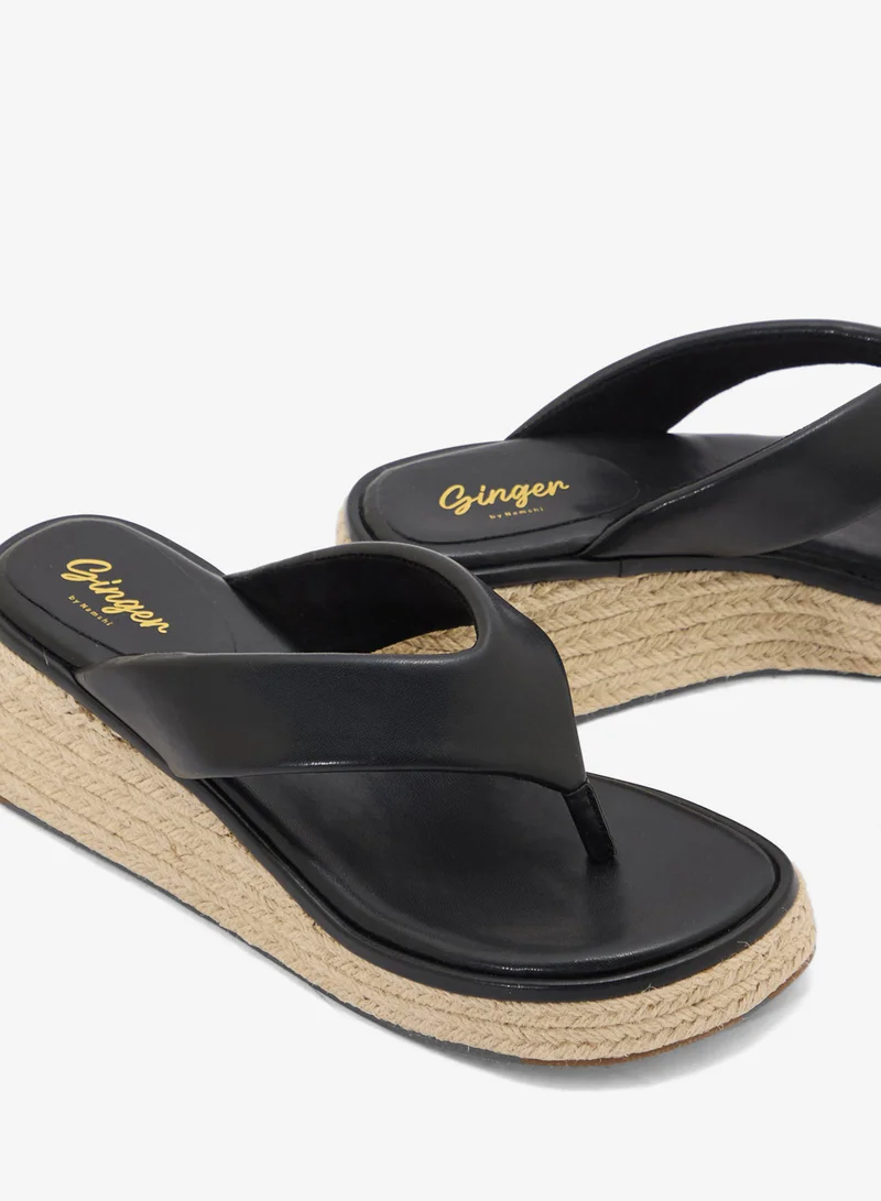Ginger Thong Detail Mid Wedge Sandal