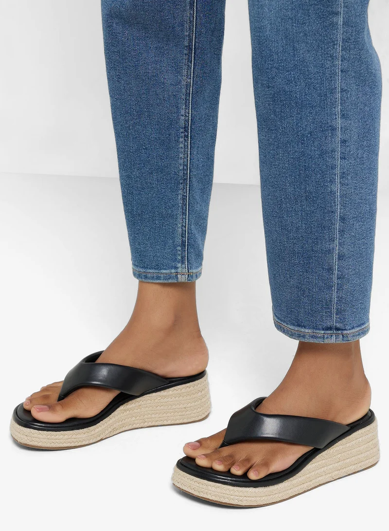 Ginger Thong Detail Mid Wedge Sandal