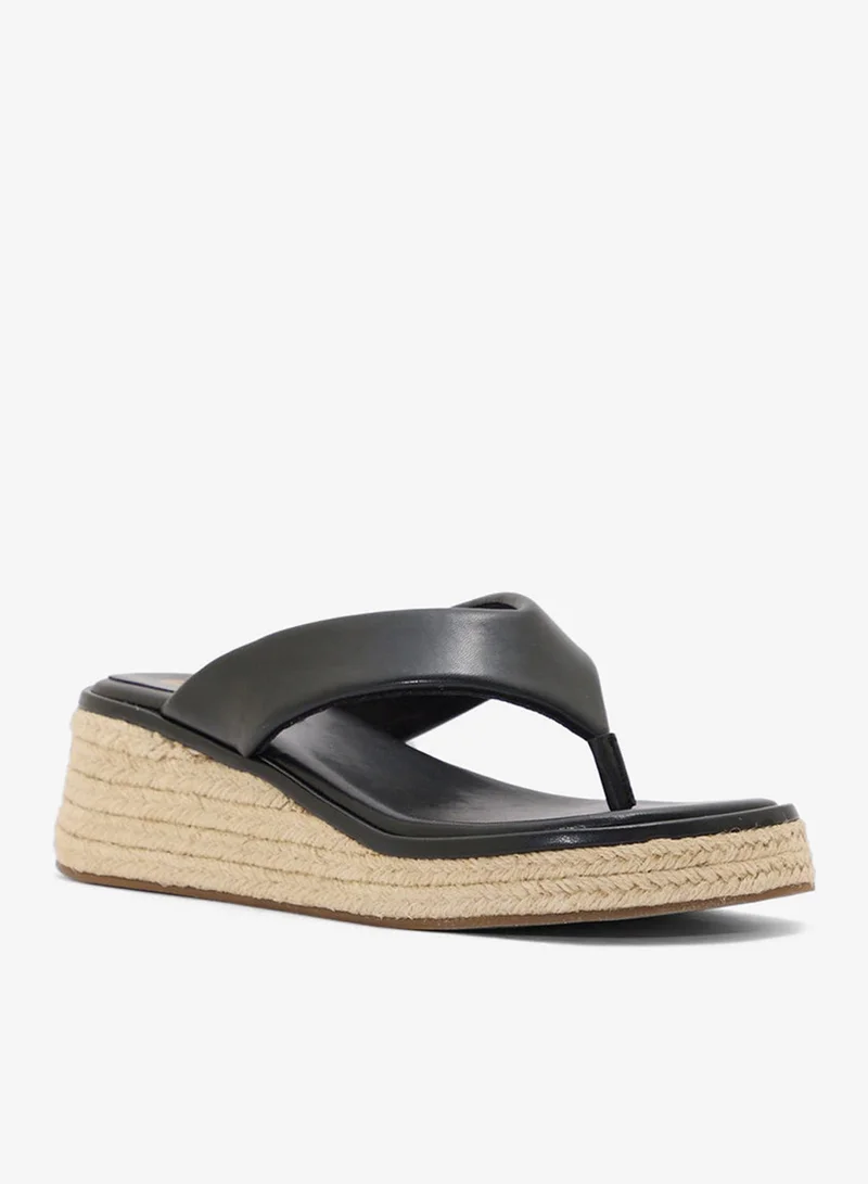 Ginger Thong Detail Mid Wedge Sandal