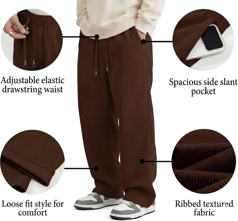 SMOWKLY Men's Premium Cotton Blend Relaxed Fit Stretchable & Comfortable Sweatpant Trouser | Flexible Elastic Waist with Drawstring lower for man |Pant for Causal & Formal Wear |Gym Joggers - Image 4