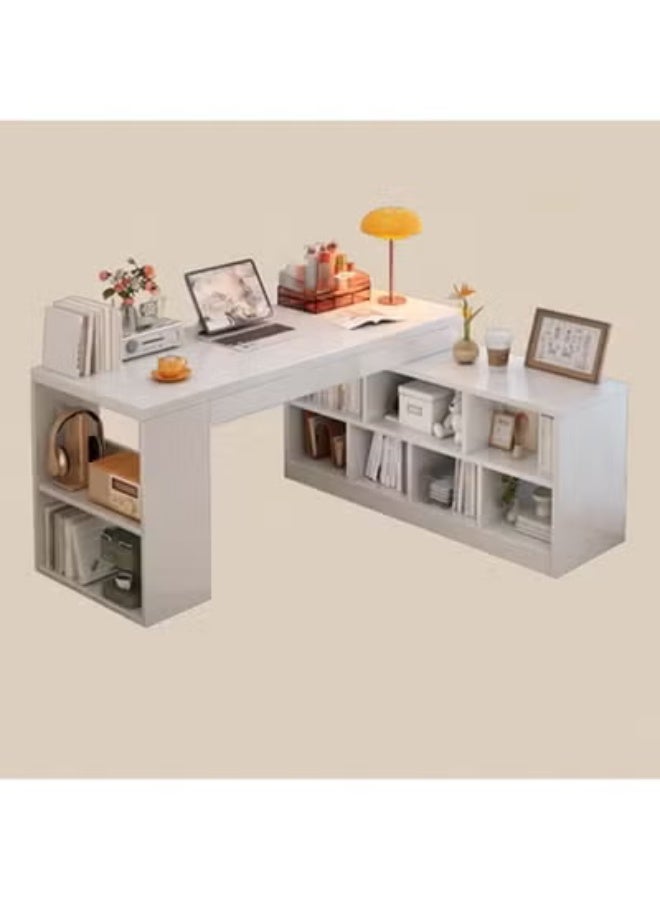 زي سي إم - هابي مكتب كمبيوتر فاخر مع طاولة دراسة مدمجة مع رف كتب للطلاب والمكتب المنزلي 120×120 سم - Image 2