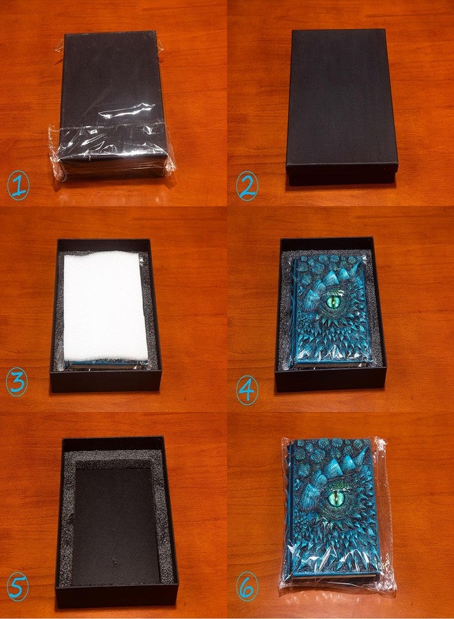 LZlightactor 3D Dragon Eye Embossed Journal,Resin Engraving Notebook,Dnd notebook for Dragon Lovers ，Blank Paper,Hardcover Travel Notepad for Writing,Sketchbook,Collection,Gift,Decoration A4 and A5 Size (A5-Blue - Image 5