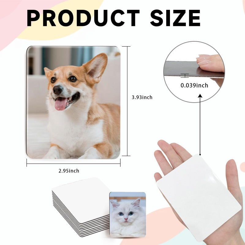 UJL 20Pcs Sublimation Refrigerator Magnet Personalized Square Fridge Magnet for DIY Craft Gifts Sublimation Magnets Blanks Bulk Products for Home Kitchen Refrigerator Microwave Oven - Image 2