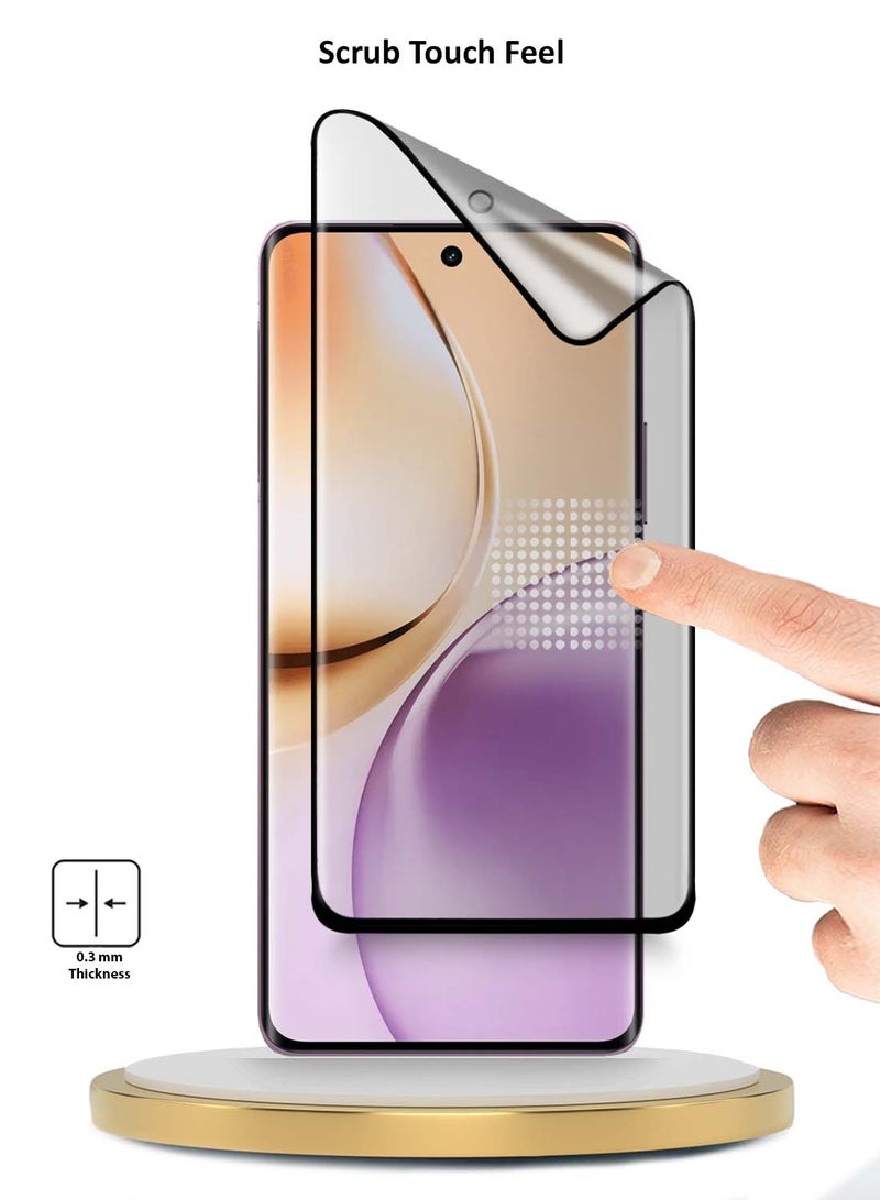 Wtech Realme 14 Pro 5G 2025 Premium Edge-Pro Matte Ceramic Full Glue Full Cover Matte Flexible Screen Protector (MSGPCN) - Clear/Black - Image 2