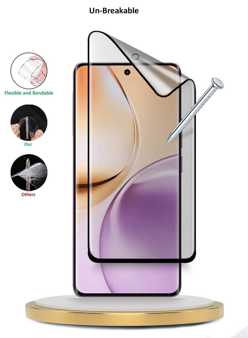 Wtech Realme 14 Pro 5G 2025 Premium Edge-Pro Matte Ceramic Full Glue Full Cover Matte Flexible Screen Protector (MSGPCN) - Clear/Black - Image 3