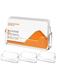 Generic 3-Pack Acrylic Business Card Holder for Desk Plastic Display Clear Business Card Stand Desktop Business Card  - Image 1
