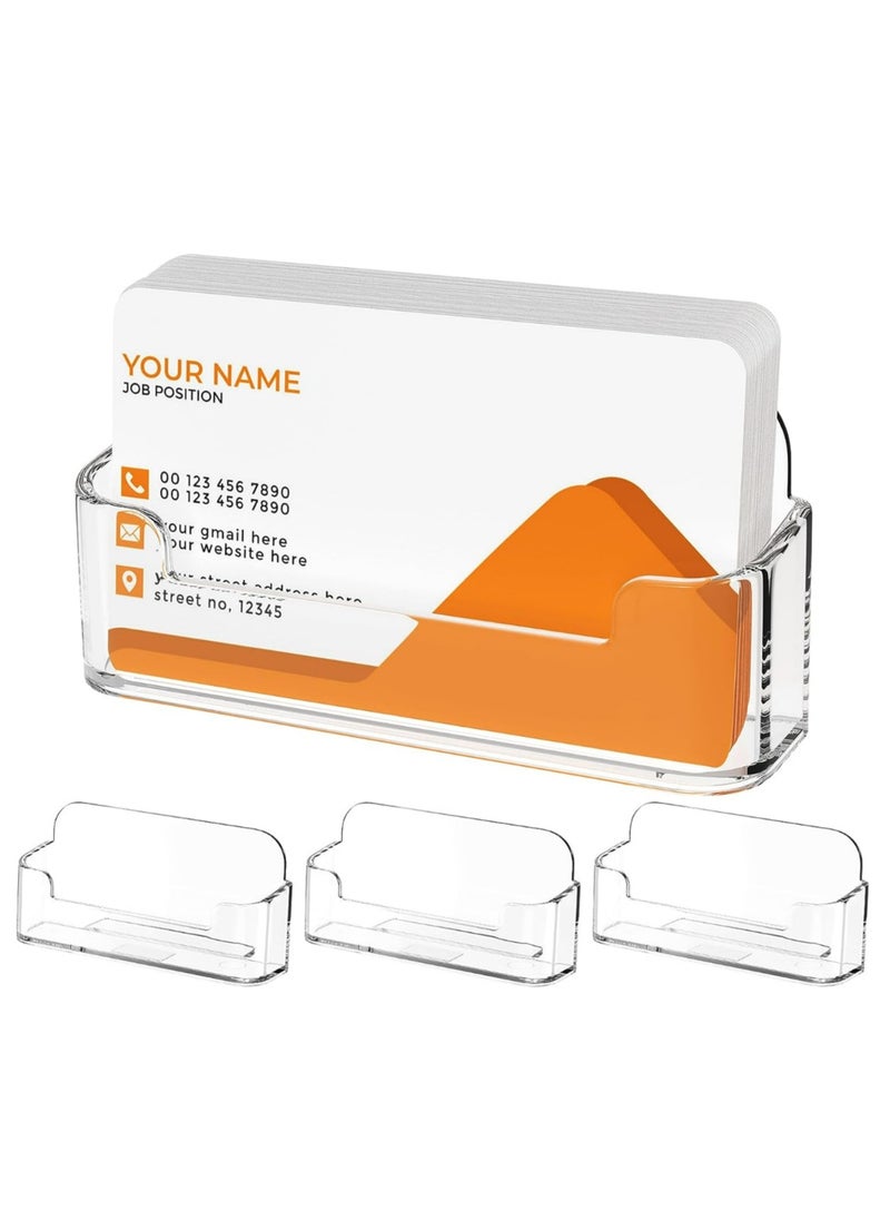 Generic 3-Pack Acrylic Business Card Holder for Desk Plastic Display Clear Business Card Stand Desktop Business Card  - Image 1