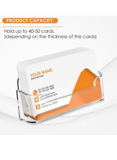 Generic 3-Pack Acrylic Business Card Holder for Desk Plastic Display Clear Business Card Stand Desktop Business Card  - Image 2