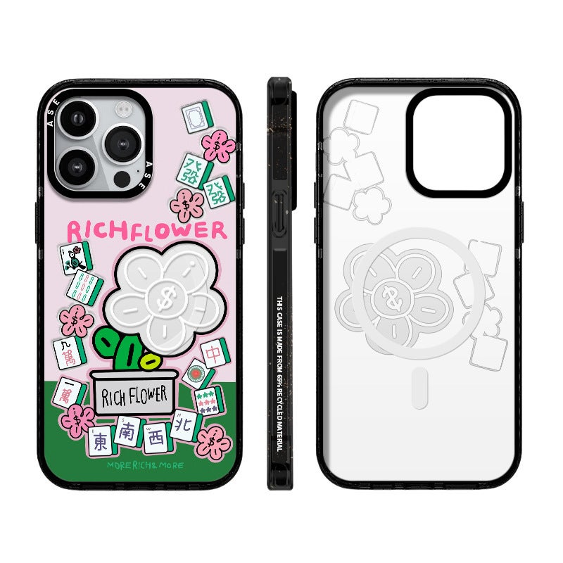Shockproof Painted Acrylic Phone Case for iPhone 16 Pro - Clear/Mirror Frame with MagSafe Option - Image 1